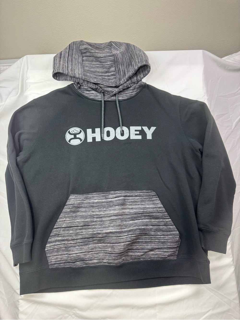 Hooey Men's Black Hoodie with Heather Gray Hood & Pocket